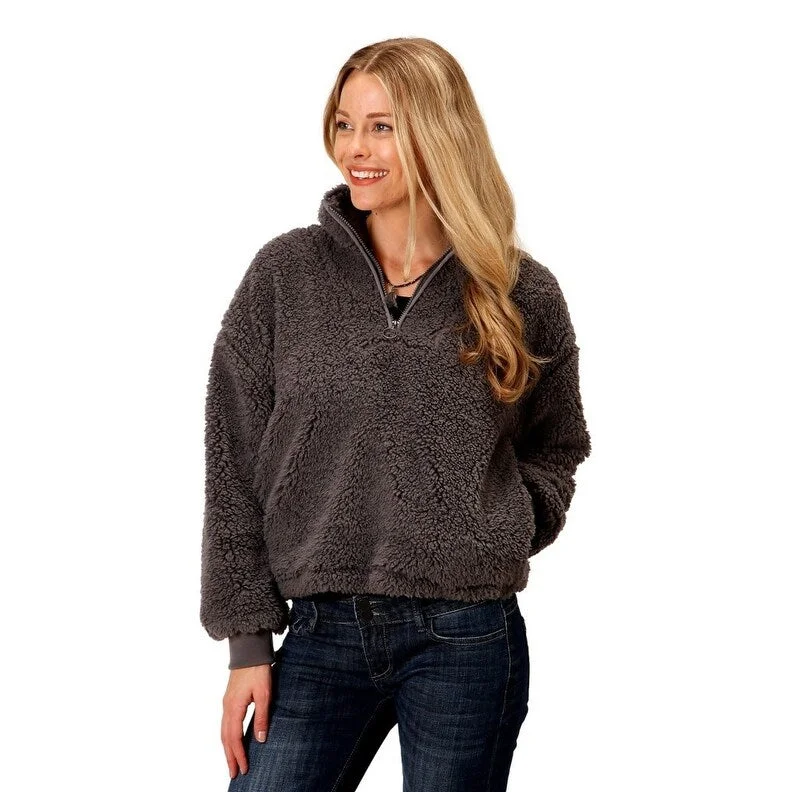 Button-Up JacketsRoper Western Jacket Womens Cropped Fleece Gray 03-098-0250-6193 GY