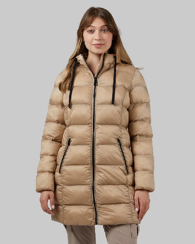 Patchwork cardiganWOMEN'S POLY-FILL 3/4 COAT