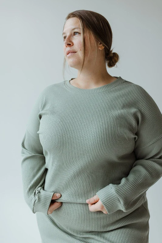 CroptopfitRIBBED CROPPED SWEATER IN FADED JADE
